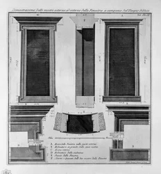 Demonstration av externa och interna utställningar av den klockformade Fenestra i Vesta-templet